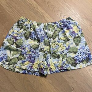 Floral Women's Shorts - Blue, Yellow, Green